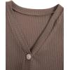 imageSweatyRocks Womens Long Sleeve Button Front V Neck Soft Knit Cardigan SweatersKhaki
