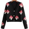 imageSweatyRocks Womens Long Sleeve Button Front V Neck Soft Knit Cardigan SweatersMushroom Black