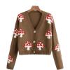 imageSweatyRocks Womens Long Sleeve Button Front V Neck Soft Knit Cardigan SweatersMushroom Brown