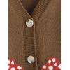imageSweatyRocks Womens Long Sleeve Button Front V Neck Soft Knit Cardigan SweatersMushroom Brown