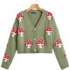 imageSweatyRocks Womens Long Sleeve Button Front V Neck Soft Knit Cardigan SweatersMushroom Green