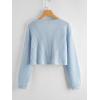 imageSweatyRocks Womens Long Sleeve Button Front V Neck Soft Knit Cardigan SweatersP Blue