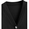 imageSweatyRocks Womens Long Sleeve Button Front V Neck Soft Knit Cardigan SweatersPure Black