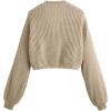 imageSweatyRocks Womens Long Sleeve Button Front V Neck Soft Knit Cardigan SweatersSolid Khaki