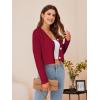 imageSweatyRocks Womens Long Sleeve Button Front V Neck Soft Knit Cardigan SweatersSolid Red