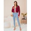 imageSweatyRocks Womens Long Sleeve Button Front V Neck Soft Knit Cardigan SweatersSolid Red