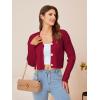 imageSweatyRocks Womens Long Sleeve Button Front V Neck Soft Knit Cardigan SweatersSolid Red