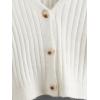 imageSweatyRocks Womens Long Sleeve Button Front V Neck Soft Knit Cardigan SweatersSolid White