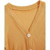 imageSweatyRocks Womens Long Sleeve Button Front V Neck Soft Knit Cardigan SweatersSolid Yellow