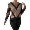 imageSweatyRocks Womens Patterned Fuzzy Knit Business Sweater Long Sleeve Chunky Loose Fit Pullover TopMulticolor