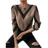 imageSweatyRocks Womens Patterned Fuzzy Knit Business Sweater Long Sleeve Chunky Loose Fit Pullover TopMulticolor