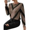 imageSweatyRocks Womens Patterned Fuzzy Knit Business Sweater Long Sleeve Chunky Loose Fit Pullover TopMulticolor