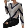 imageSweatyRocks Womens Patterned Fuzzy Knit Business Sweater Long Sleeve Chunky Loose Fit Pullover TopMulticolored