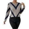 imageSweatyRocks Womens Patterned Fuzzy Knit Business Sweater Long Sleeve Chunky Loose Fit Pullover TopMulticolored