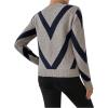 imageSweatyRocks Womens Patterned Fuzzy Knit Business Sweater Long Sleeve Chunky Loose Fit Pullover TopMulticolored
