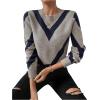 imageSweatyRocks Womens Patterned Fuzzy Knit Business Sweater Long Sleeve Chunky Loose Fit Pullover TopMulticolored