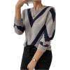 imageSweatyRocks Womens Patterned Fuzzy Knit Business Sweater Long Sleeve Chunky Loose Fit Pullover TopMulticolored