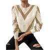 imageSweatyRocks Womens Patterned Fuzzy Knit Business Sweater Long Sleeve Chunky Loose Fit Pullover TopYellow and Beige