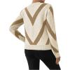 imageSweatyRocks Womens Patterned Fuzzy Knit Business Sweater Long Sleeve Chunky Loose Fit Pullover TopYellow and Beige