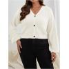 imageSweatyRocks Womens Plus Size Knit Open Front Sweater Long Sleeve Button Loose Short Cardigan Outerwear CoatsApricot