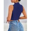 imageSweatyRocks Womens Sleeveless Halter Twist Front Crop Top Slim Fit Ribbed Knit Vest Tank TopsNavy Blue