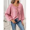 imageSweatyRocks Womens Tie Front Cropped Cardigan Sweater Lace Up Knitwear JacketPink