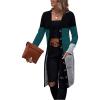 imageSweatyRocks Womens Color Block Button Front V Neck Long Sleeve Cardigan Soft Knit Long Coat SweaterGreen and Black