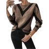 imageSweatyRocks Womens Patterned Fuzzy Knit Business Sweater Long Sleeve Chunky Loose Fit Pullover TopMulticolor