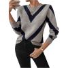 imageSweatyRocks Womens Patterned Fuzzy Knit Business Sweater Long Sleeve Chunky Loose Fit Pullover TopMulticolored