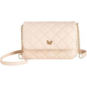 imageSweatyRocks Girls PU Leather Chain Strap Crossbody Bag Metal Decor Flap Wallet Mini Square Bag White OneSizeDusty Pink