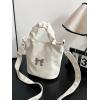 imageSweatyRocks Womens Bucket Bag Bow Shoulder Bag Crossbody Handbag Handle Satchel PurseBeige