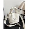 imageSweatyRocks Womens Bucket Bag Bow Shoulder Bag Crossbody Handbag Handle Satchel PurseBeige