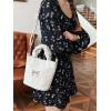 imageSweatyRocks Womens Bucket Bag Bow Shoulder Bag Crossbody Handbag Handle Satchel PurseBeige