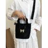 imageSweatyRocks Womens Bucket Bag Bow Shoulder Bag Crossbody Handbag Handle Satchel PurseBlack