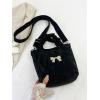 imageSweatyRocks Womens Bucket Bag Bow Shoulder Bag Crossbody Handbag Handle Satchel PurseBlack