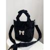 imageSweatyRocks Womens Bucket Bag Bow Shoulder Bag Crossbody Handbag Handle Satchel PurseBlack