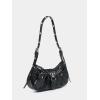 imageSweatyRocks Womens Buckle Leather Crocodile Embossed Zipper Handbag Shoulder Bag with Adjustable StrapBlack