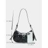 imageSweatyRocks Womens Buckle Leather Crocodile Embossed Zipper Handbag Shoulder Bag with Adjustable StrapBlack