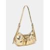 imageSweatyRocks Womens Buckle Leather Crocodile Embossed Zipper Handbag Shoulder Bag with Adjustable StrapGold