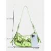 imageSweatyRocks Womens Buckle Leather Crocodile Embossed Zipper Handbag Shoulder Bag with Adjustable StrapGreen