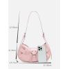 imageSweatyRocks Womens Buckle Leather Crocodile Embossed Zipper Handbag Shoulder Bag with Adjustable StrapLight Pink
