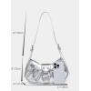 imageSweatyRocks Womens Buckle Leather Crocodile Embossed Zipper Handbag Shoulder Bag with Adjustable StrapSliver B