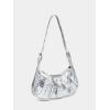 imageSweatyRocks Womens Buckle Leather Crocodile Embossed Zipper Handbag Shoulder Bag with Adjustable StrapSliver B