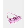 imageSweatyRocks Womens Buckle Leather Crocodile Embossed Zipper Handbag Shoulder Bag with Adjustable StrapSolid Pink