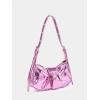 imageSweatyRocks Womens Buckle Leather Crocodile Embossed Zipper Handbag Shoulder Bag with Adjustable StrapSolid Pink
