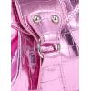 imageSweatyRocks Womens Buckle Leather Crocodile Embossed Zipper Handbag Shoulder Bag with Adjustable StrapSolid Pink