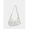 imageSweatyRocks Womens Buckle Leather Crocodile Embossed Zipper Handbag Shoulder Bag with Adjustable StrapWhite