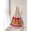 imageSweatyRocks Womens Colorblock Hollow Out Crochet Bag Double Handle Shoulder Handbag Large Capacity Shopping BagsMulticolor