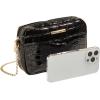 imageSweatyRocks Womens Crocodile Pattern Small Crossbody Handbag PU Leather Square Bag with Zipper ClosureBlack