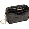 imageSweatyRocks Womens Crocodile Pattern Small Crossbody Handbag PU Leather Square Bag with Zipper ClosureBlack